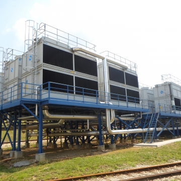 Cooling plant capacity of 3.5 MW. (Phase II) with a cooling machine, cooling towers and a pumping station. Chiller cells FCA Kragujevac.