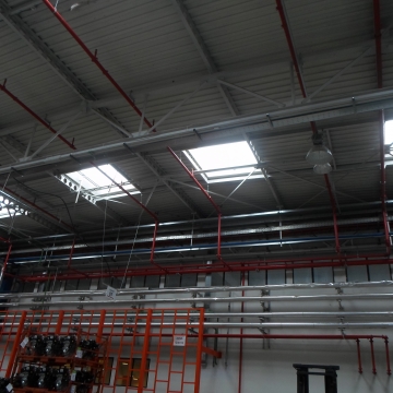 Izrada protivpožarne instalacije-mokri sprinkler sistem, Magacin motora FCA Kragujevac.